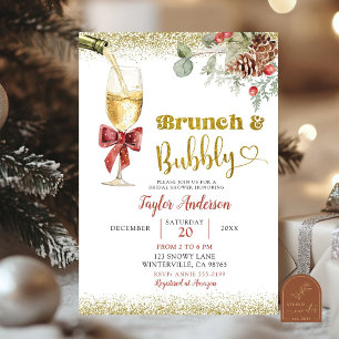 Winter Brunch en Bubble Champagne Vrijgezellenfees Kaart