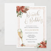 Winter Brunch en Bubble Champagne Vrijgezellenfees Kaart (Voorkant / Achterkant)