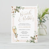 Winter Brunch en Bubble Champagne Vrijgezellenfees Kaart (Staand voorkant)