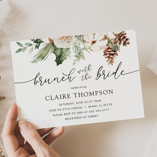 Winter Brunch met de Bride Shower Evergreen Kaart