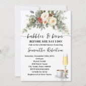 Winter Bubbles & Brews Coffee Bruidsfeest Kaart (Voorkant)