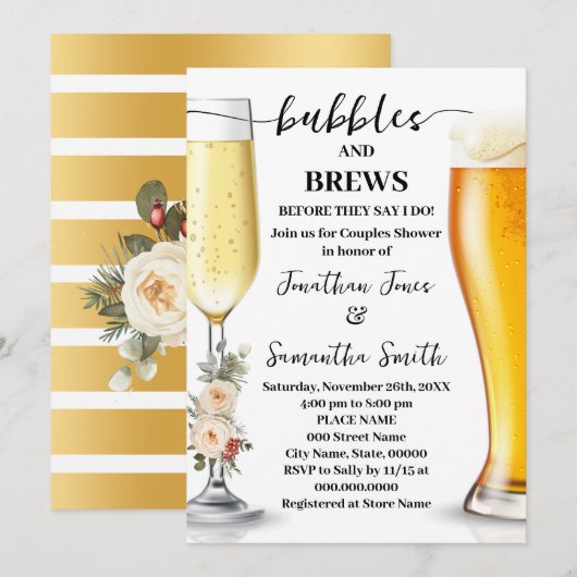 Winter Bubbles & Drankjes Voor Ik Ga Trouwen Kaart (Voorkant / Achterkant)