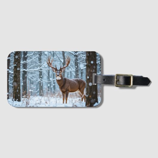 Winter Buck-Bagagelabel Bagagelabel (Voorkant (horizontaal))