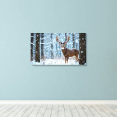 Winter Buck Canvas Art Afdruk (Insitu (Houten vloer))