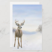 Winter Buck Stationery Briefpapier (Voorkant / Achterkant)