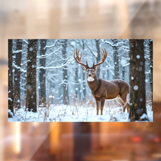 Winter Buck Window Cling Raamsticker (Vel 2)