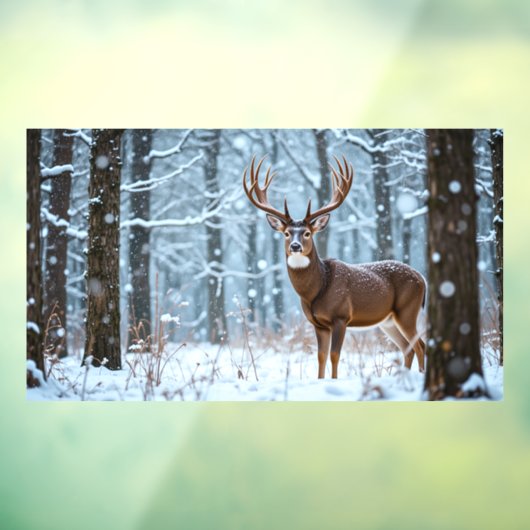 Winter Buck Window Cling Raamsticker (Vel 3)
