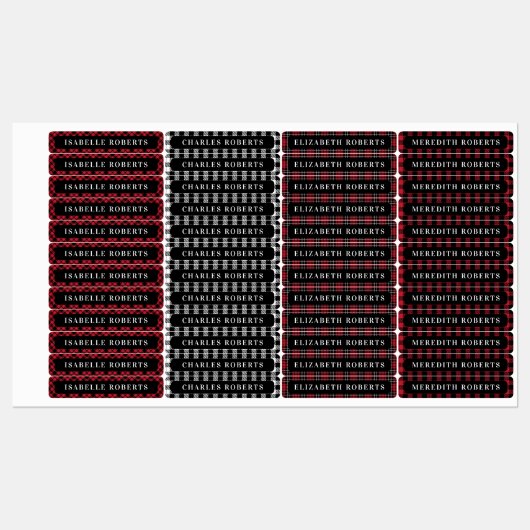 Winter Buffalo Kinder naam Waterbestendige labels (Vel)