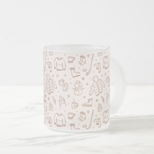 Winter buiten matglas koffiemok (Voorkant rechts)