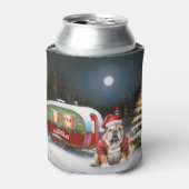 Winter Bulldog Caravan Kerstavontuur Blikjeskoeler (Blikje Voorkant)