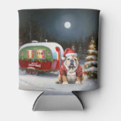 Winter Bulldog Caravan Kerstavontuur Blikjeskoeler (Voorkant)