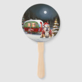 Winter Bulldog Caravan Kerstavontuur Handwaaier (Achterkant)