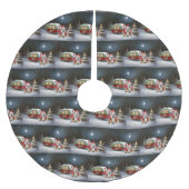 Winter Bulldog Caravan Kerstavontuur Kerstboom Rok (Voorkant)