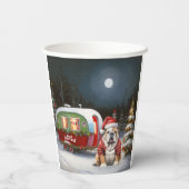 Winter Bulldog Caravan Kerstavontuur Papieren Bekers (Achterkant)