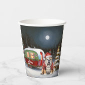 Winter Bulldog Caravan Kerstavontuur Papieren Bekers (Voorkant)