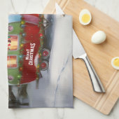 Winter Bulldog Caravan Kerstavontuur Theedoek (Quarter Fold)