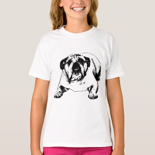 Winter bulldog houding t-shirt (Voorkant)