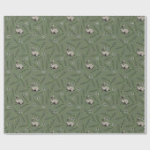 Winter Bunnies Forest Green Holiday Cadeaupapier (Vlak)
