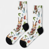 Winter Bunny Design, Christmas Rabbit Socks Sokken (Links)