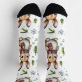 Winter Bunny Design, Kerst Konijn Sokken (Top)
