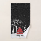 Winter Bunny Hoppy Feestdagen Bathroom Towel set Bad Handdoek (Handdoek)