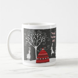 Winter Bunny Hoppy Feestdagen Coffee Mok
