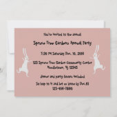 Winter Bunny Hoppy Feestdagen - Eerste Kerstuitnod Kaart (Achterkant)