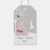 Winter Bunny Hoppy Feestdagen Gift Labels Cadeaulabel (Achterkant)