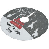 Winter Bunny Hoppy Feestdagen kerstboomrok Kerstboom Rok (Gekanteld)