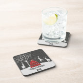 Winter Bunny Hoppy Feestdagen Onderzetter (Rechterzijde)