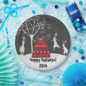 Winter Bunny Hoppy Feestdagen Paper Bord (Feest)