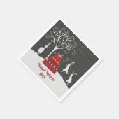 Winter Bunny Hoppy Feestdagen Paper Napkins Servet (Hoek)