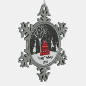 Winter Bunny Hoppy Feestdagen Snowflake Ornament (Links)