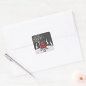 Winter Bunny Hoppy Feestdagen Sticker (Envelop)