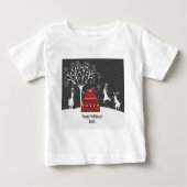 Winter Bunny Hoppy Feestdagen T-Shirt (Voorkant)