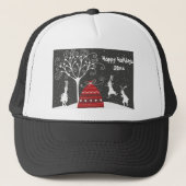 Winter Bunny Hoppy-Feestdagen Trucker Pet (Voorkant)