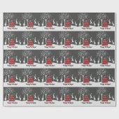 Winter Bunny Hoppy Feestdagen Wrapping Paper Cadeaupapier (Vlak)