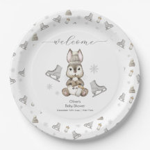 Winter Bunny IJsschaatsen Baby Shower Welkom 
