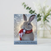 Winter Bunny Kerstmis Briefkaart (Staand voorkant)