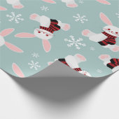 Winter Bunny Pattern Cadeaupapier (Hoek)