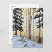 Winter Bunny Postcard Briefkaart (Voorkant / Achterkant)