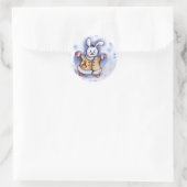 Winter Bunny Sticker! Ronde Sticker (Tas)