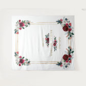 Winter Burgundy Bloem Bruiloftsfoto Prop Wandkleed (Voorkant (horizontaal))