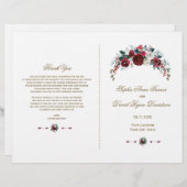 Winter Burgundy Bloemstuk Dennen Groen Huwelijkspr (Voorkant / Achterkant)