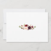 Winter Burgundy Floral Pine Gold redt de datum Save The Date (Achterkant)