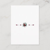 Winter Burgundy Floral Pine Lijst Weddenschap Deta Informatiekaartje (Achterkant)
