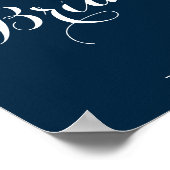 Winter Burgundy Floral Rustic Navy Vrijgezellenfee Poster (Hoek)