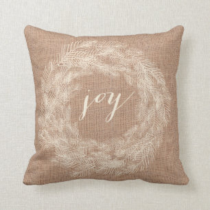 WINTER BURLAP   JOY STYLISH HOLIDAY PILLOW KUSSEN