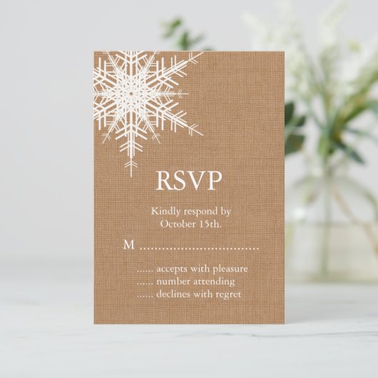 Winter Burlap RSVP (Staand voorkant)