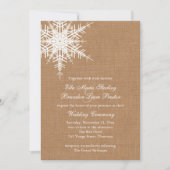 Winter Burlap Wedding Invitation Kaart (Voorkant)
